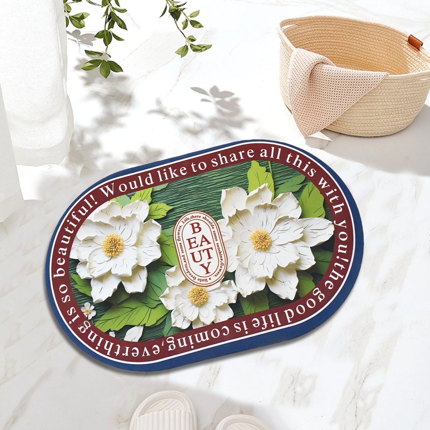 3D visual anti-slip bathroom mat, soft and cute flower design 3D visual anti-slip bathroom mat, soft and cute flower design